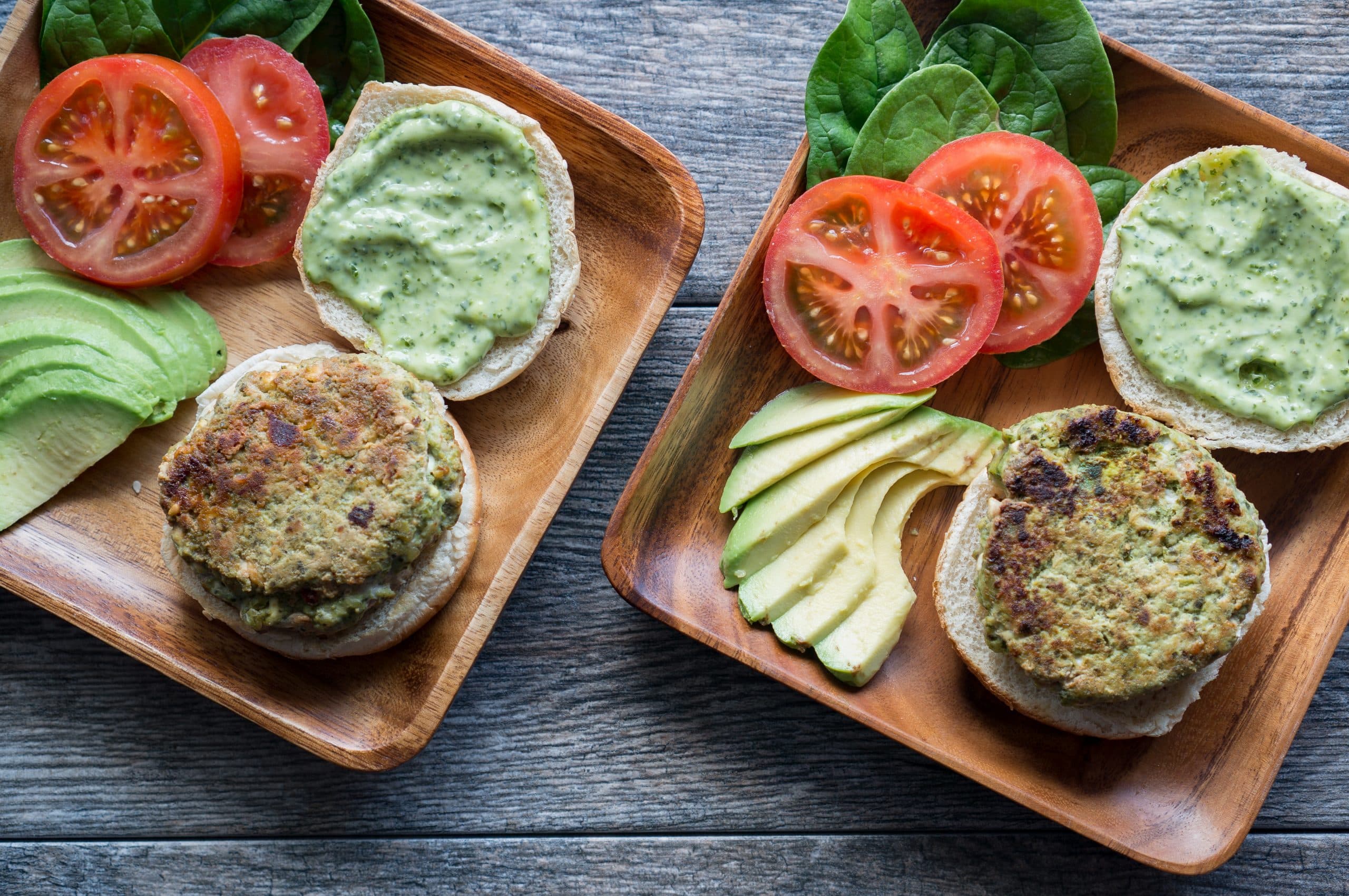 California Turkey Burgers – This healthy recipe for California Turkey Burgers with an easy pesto spread comes together in under 30 min! Enjoy on a salad, in a lettuce wrap, pita pocket, or sandwiched between sesame buns. These gluten-free patties use simple wholesome ingredients like lean ground turkey, basil pesto, low-fat cottage cheese, and coconut oil. We love stacking these with crisp fresh tomatoes, sliced avocado, and crispy bacon! ♥ | freeyourfork.com