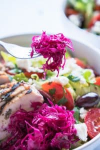 Mediterranean Salad Bowls Close Up