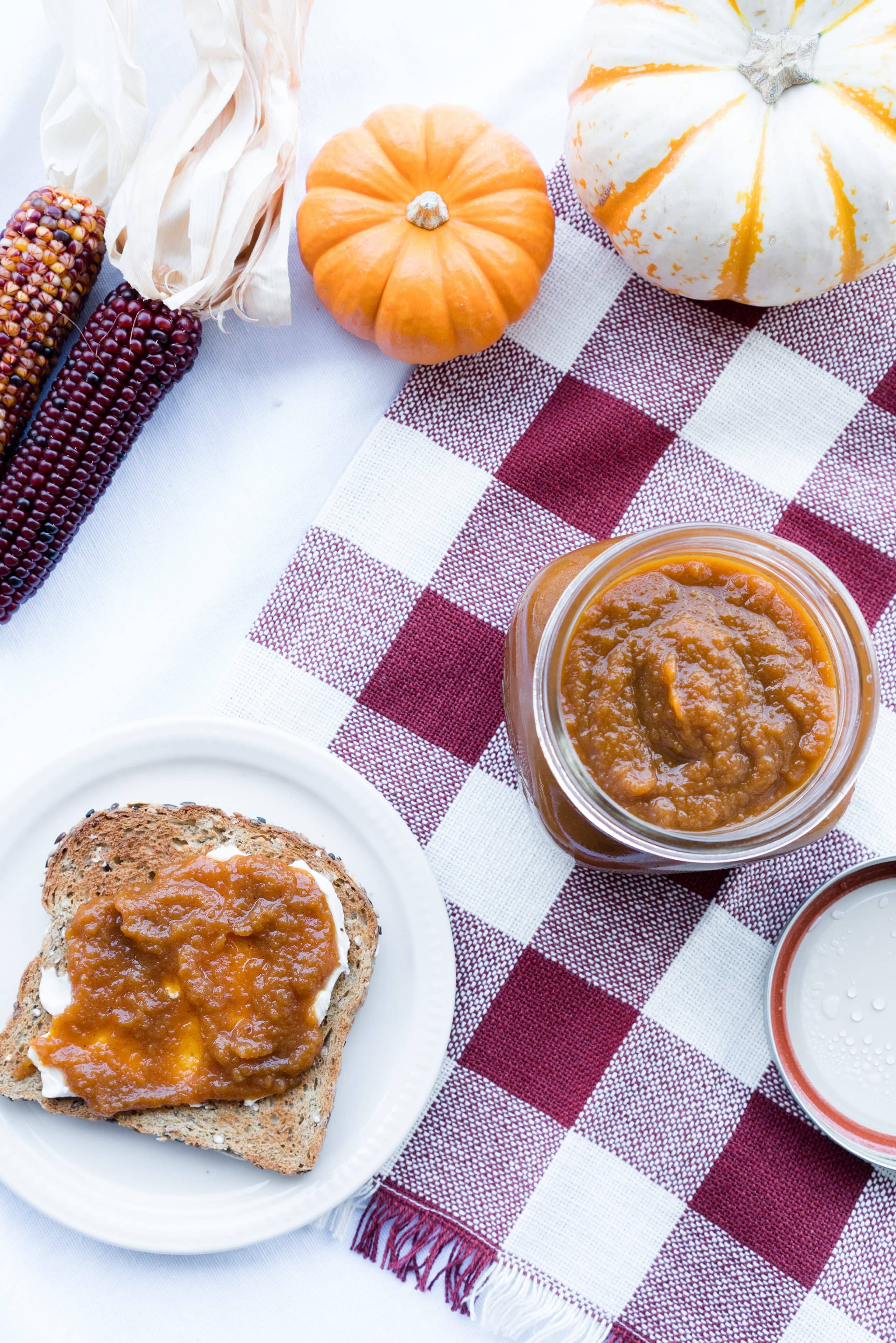 Apple Pumpkin Butter – Easy stove-top recipe for Apple Pumpkin Butter! Pumpkin puree, applesauce, maple syrup, brown sugar, and lemon juice are simmered together with cinnamon & spices. Perfect for holiday gifting or a touch of seasonal sweetness at breakfast! ♥ | freeyourfork.com