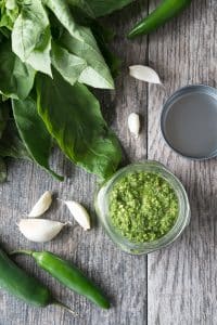 Spicy Green Pesto Ingredients