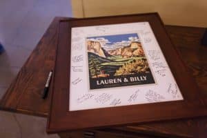 Guestbook poster print by Cloud 9 Keepsakes // Yosemite Wedding - photo by Steve Dutcher Photography