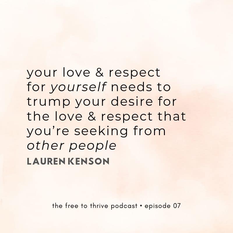 Lauren Kenson self love and self respect quote